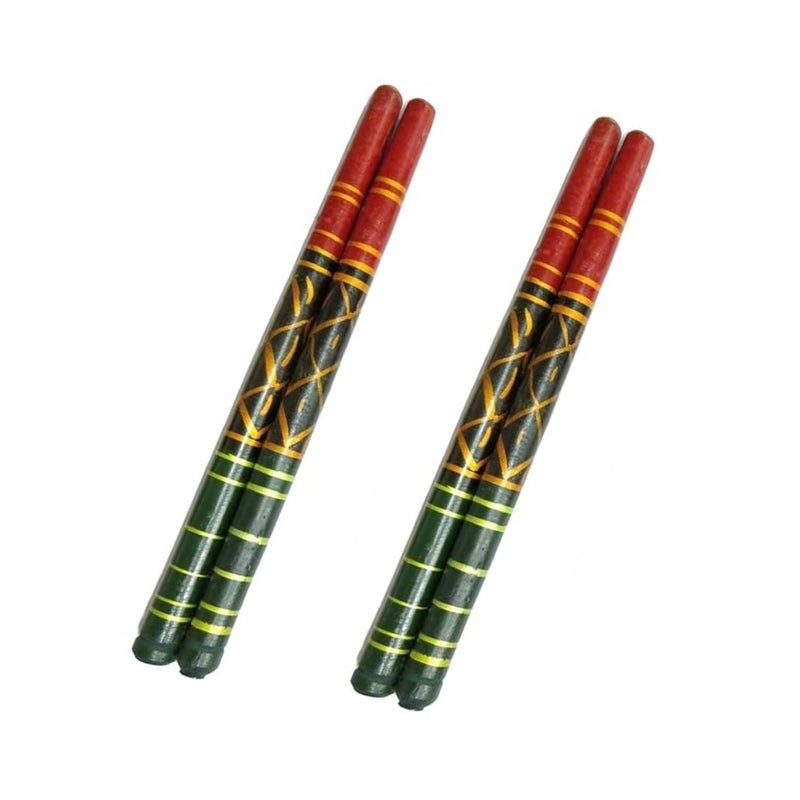 Ervio Wooden Dandiya Sticks – 2 Sets (4 Pieces) | Handmade Multicolor Sankheda Hand-Painted Garba Sticks for Navratri, Garba Nights & Traditional Festivals - Image 5