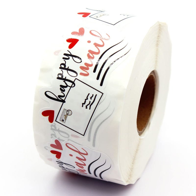 Wailozco Happy Mail StickersThank You StickersHandmade StickersSmall Shop StickersEnvelopes Stickers for Small Business Online RetailersHandmade Goods500 Labels Per Roll