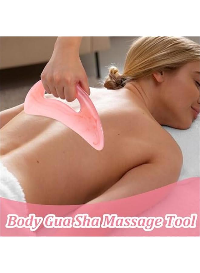 Generic Large Gua Sha Massage Tool with Handle, Resin Body Guasha Scraping Tool Lymphatic Drainage Massager Anti Cellulite Massage Tools for Sculpting Back Neck Face Leg Men Women  - Image 2