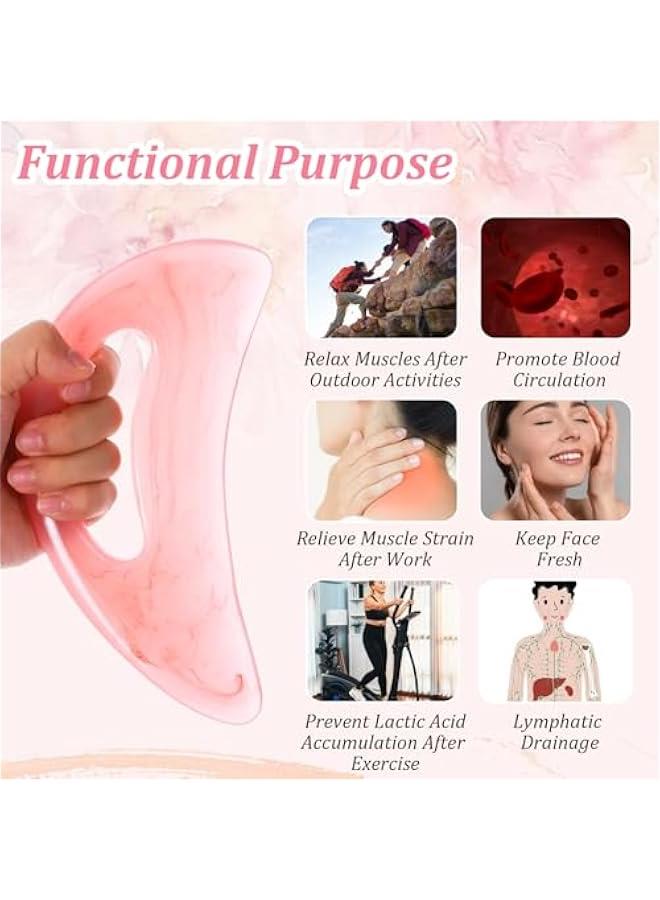Generic Large Gua Sha Massage Tool with Handle, Resin Body Guasha Scraping Tool Lymphatic Drainage Massager Anti Cellulite Massage Tools for Sculpting Back Neck Face Leg Men Women  - Image 4