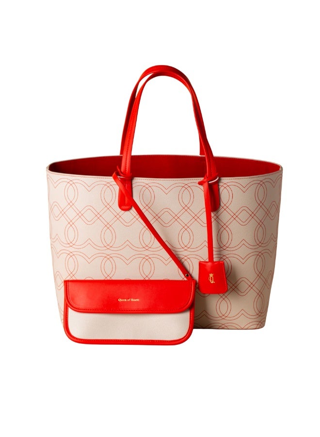 Women’s Red & White Shoulder Bag With Modern Design - Image 1