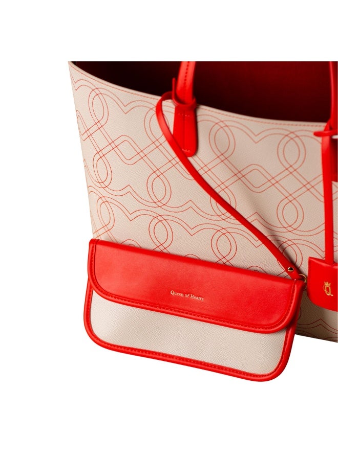 Women’s Red & White Shoulder Bag With Modern Design - Image 2
