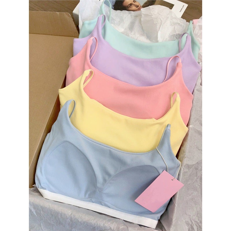 Dopamine Sweet Girl Inner Layer Camisole With Chest Pads For Summer Outerwear, Beautiful Back Sleeveless Top - Image 3