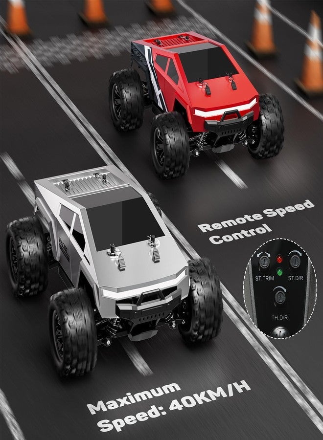 WayEee 1:18 Fast RC Car 40 KPH High Speed 4X4 Remote Control Monster Truck, All Terrain Vehicles Toy with 2 Batteries, 2.4GHz Remote Control, 2 PVC Shell Off-Road Pickup, Gift for Kids and Adults - Image 2