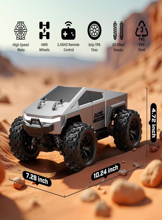 WayEee 1:18 Fast RC Car 40 KPH High Speed 4X4 Remote Control Monster Truck, All Terrain Vehicles Toy with 2 Batteries, 2.4GHz Remote Control, 2 PVC Shell Off-Road Pickup, Gift for Kids and Adults - Image 4