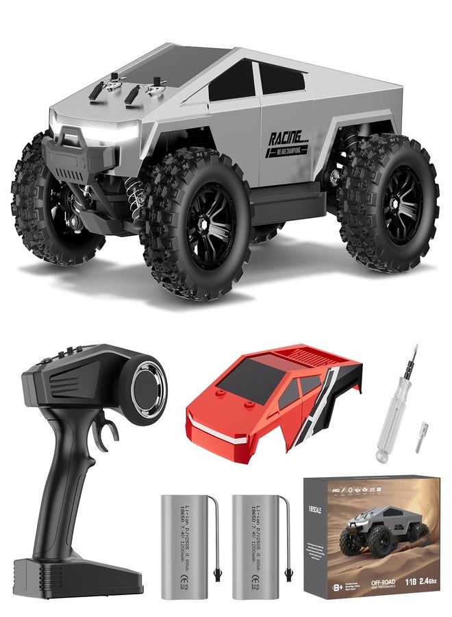 WayEee 1:18 Fast RC Car 40 KPH High Speed 4X4 Remote Control Monster Truck, All Terrain Vehicles Toy with 2 Batteries, 2.4GHz Remote Control, 2 PVC Shell Off-Road Pickup, Gift for Kids and Adults - Image 1