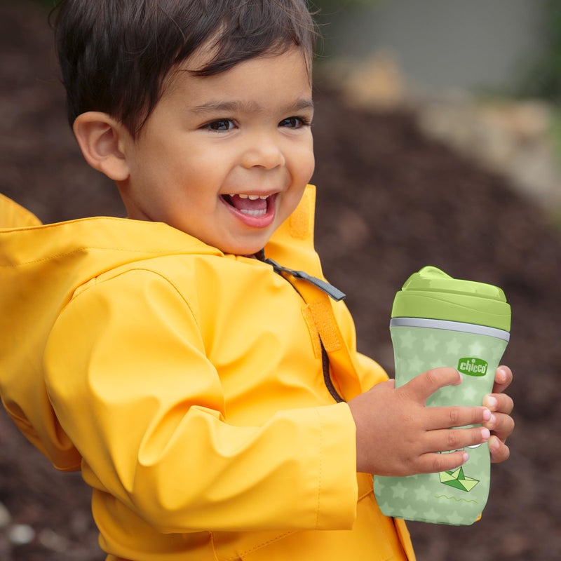 Chicco Glow in the Dark Double-Wall Insulated Sippy Cup with Bite-Proof Rim Spout and Spill-Free Lid 9oz.| Top-Rack Dishwasher Safe | Easy to Hold with Ergonomic Indents | 12+ months - Image 2