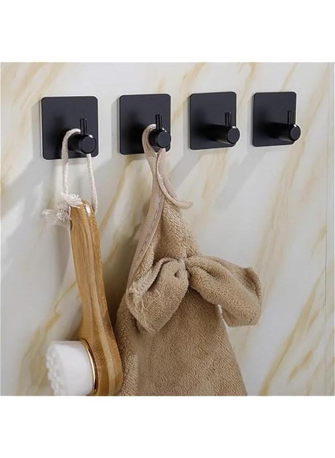 HOOKOR Adhesive Hooks Heavy Duty Wall Hooks Waterproof Stainless Steel Hooks for Hanging Coat, Hat, Towel Robe Hook Rack Wall Mount- Bathroom and Bedroom (57-02-8p)  - Image 2
