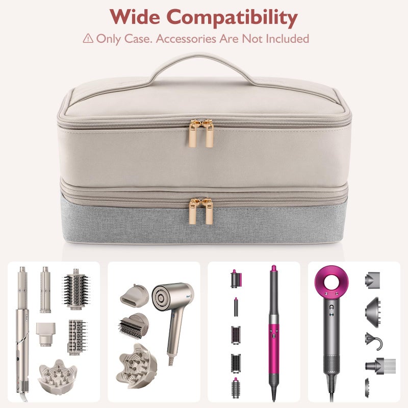 Adworte Travel Carrying Case for Hair Dryer Shark Flexstyle Dyson Airwrap Brush Double-Layer Hair Accessories Tools Storage Bag for Revlon Hairdryer Styler Organizer - Image 4