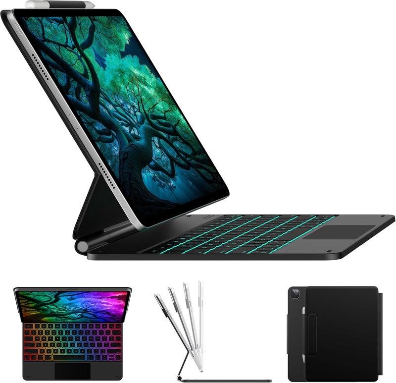 typecase Edge Keyboard Case for iPad Air 13 & Pro 12.9 with Floating Stand, 11-Color Backlit Keys, and Precision Trackpad - Image 1