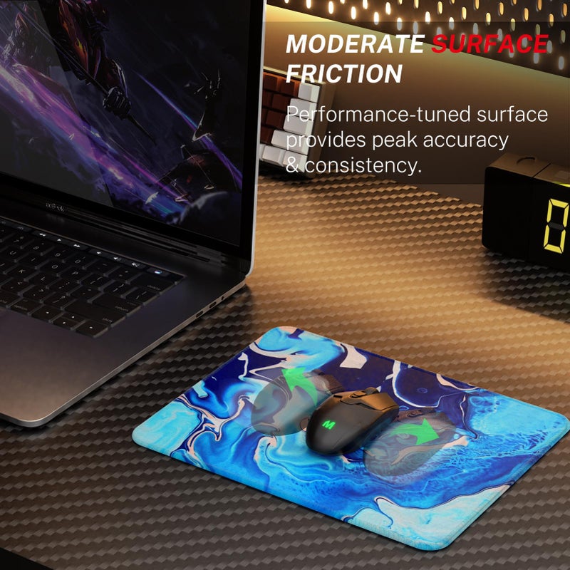 MROCO Mouse Pad [30% Larger] with Anti-Fray Stitched Edges, Premium-Textured Waterproof Surface, Non-Slip Rubber Base, Computer & Gaming Mouse Mat for Laptop, Office & Home, 8.5 x 11 in, Blue Waves - Image 2