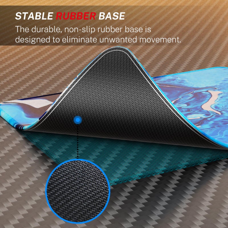 MROCO Mouse Pad [30% Larger] with Anti-Fray Stitched Edges, Premium-Textured Waterproof Surface, Non-Slip Rubber Base, Computer & Gaming Mouse Mat for Laptop, Office & Home, 8.5 x 11 in, Blue Waves - Image 4