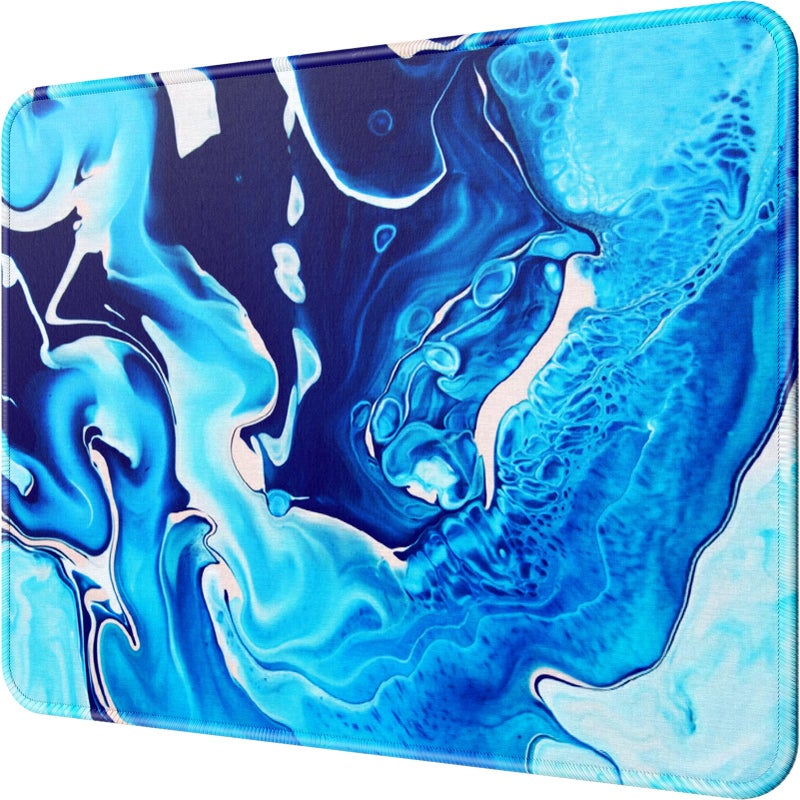 MROCO Mouse Pad [30% Larger] with Anti-Fray Stitched Edges, Premium-Textured Waterproof Surface, Non-Slip Rubber Base, Computer & Gaming Mouse Mat for Laptop, Office & Home, 8.5 x 11 in, Blue Waves - Image 1