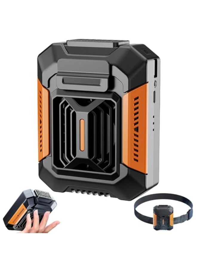 نيبمينينت تكييف الهواء محمول Tlpnb، مروحة شخصية قابلة للارتداء على الرقبة، مروحة صغيرة قابلة للتثبيت على الخصر، مروحات تبريد محمولة بسرعات هواء 3 مع ضوء للتخييم في الهواء الطلق والعمل (برتقالي) - Image 1