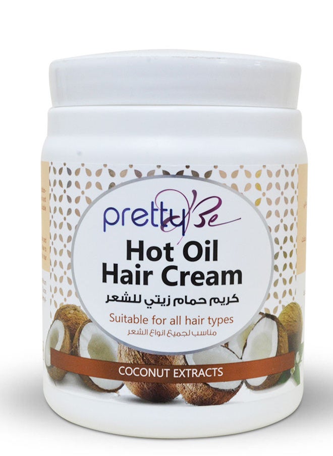 Pretty Be - Hot Oil Hair Cream With Coconut Extracts, Suitable For All Hair Types - 1000ml - Image 1
