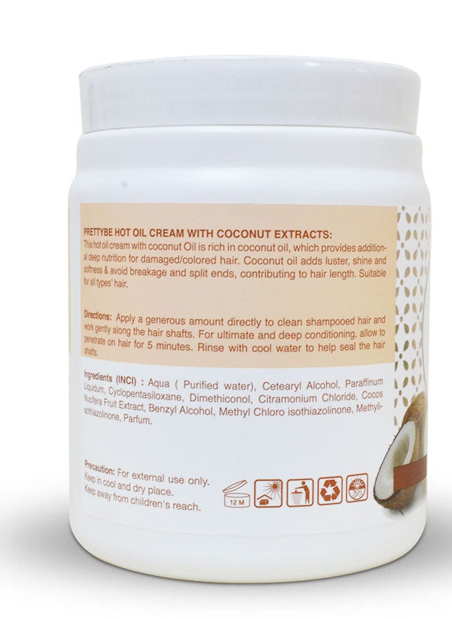 Pretty Be - Hot Oil Hair Cream With Coconut Extracts, Suitable For All Hair Types - 1000ml - Image 1