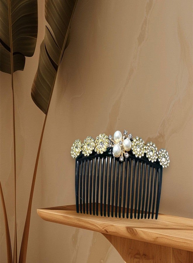 CROWNNIMREET Hair Claw Clips, Decorative Alloy Side Combs, Bridal Hair Accessories, Bun Hairpins for Ladies (Design 2, Pack of 1) - Image 2