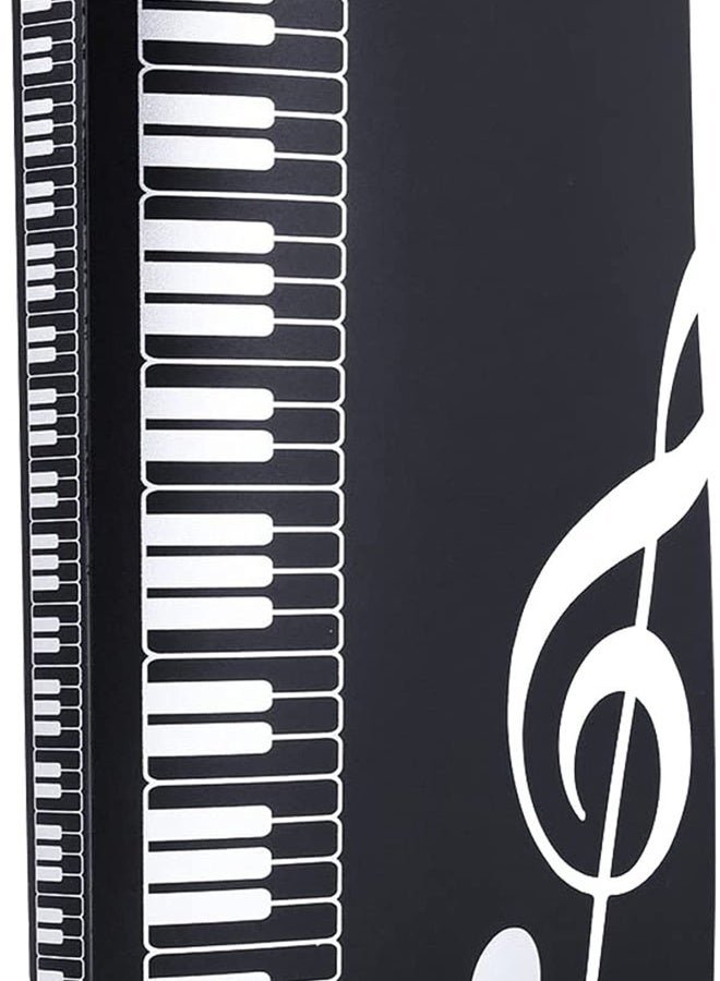 Generic Music Sheet File Paper Folder Documents File Paper Storage Blank Sheet Organizer Folder Holder Plastic. A4 Size, 40 Pockets Music Themed Storage Folder Black  - Image 5