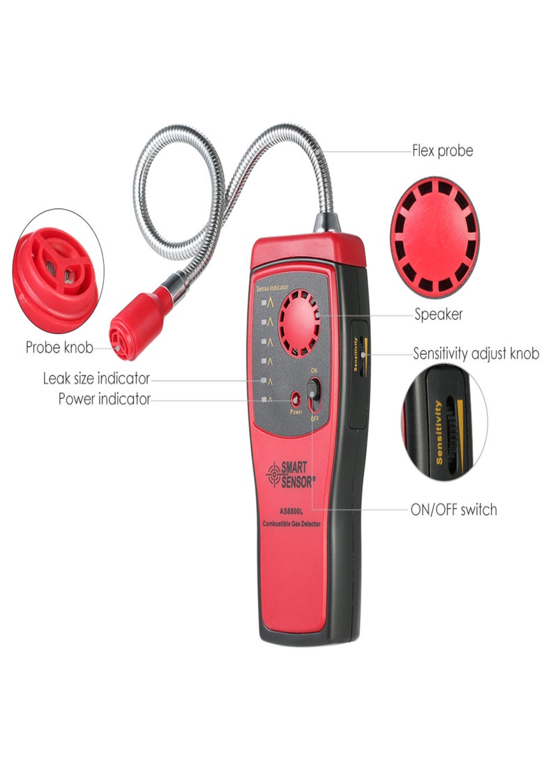 SMART SENSOR New Handheld Gas Detector Portable Mini Combustible Gas Detector Gas Leakage Location Determine Tester with Sound and Light Alarm - Image 3