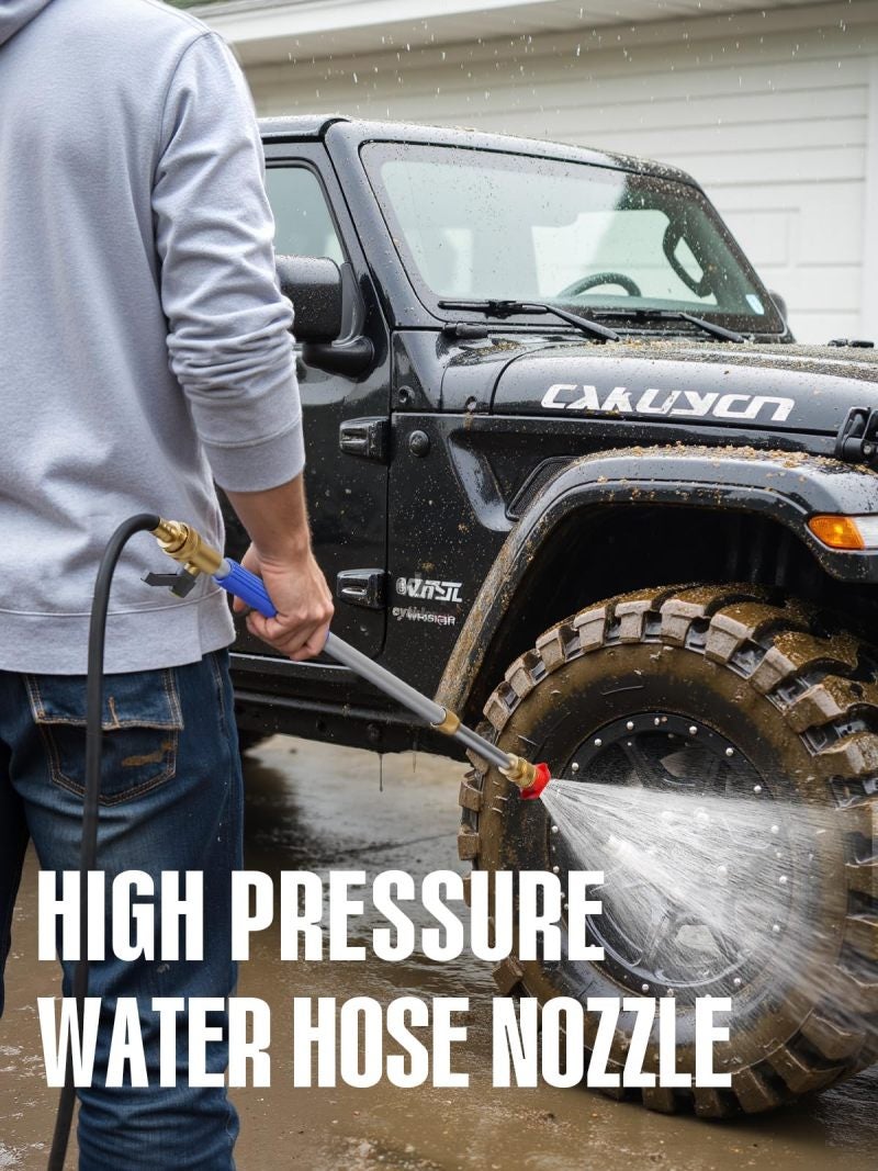 High Pressure Hose Nozzle 18-34.6 In Blue Adjustable Length - Durable Leak Proof Hydro Jet Washer for Car Washing Patio Cleaning Pet Washing - Image 4