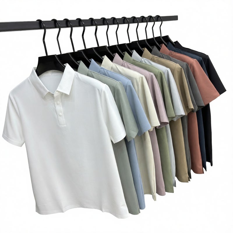 Men's Quick Dry Summer Polo Shirt Short Sleeve Breathable Casual Top - Image 1