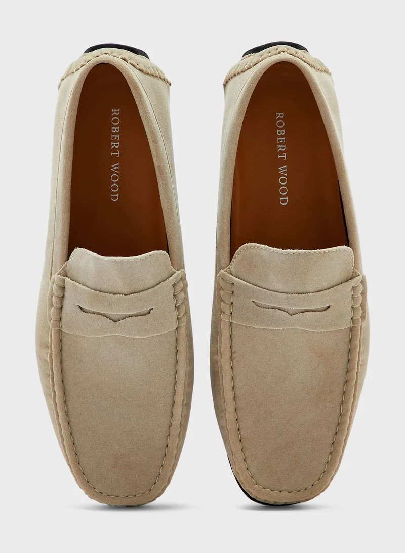 Robert Wood Faux Suede Loafers