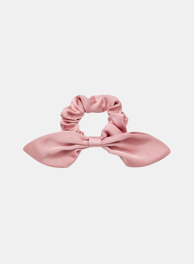FOREVER 21 Ruched Satin Bow Hair Scrunchie  - Image 1