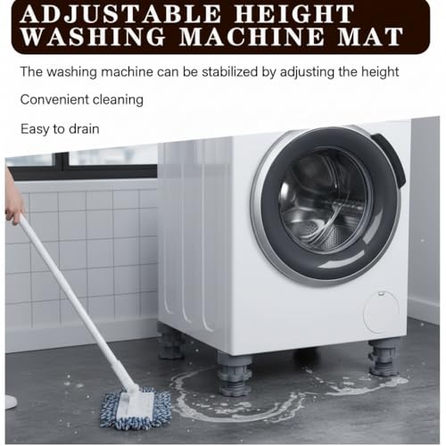 NKYA Heavy-Duty 300kg Capacity Anti Vibration Pads for Washing Machine | Washing Machine Foot | Noise-Cancelling Rubber | Height-Adjustable | Floor Protection (Height Adj. Anti Vibration Pad) - Image 5