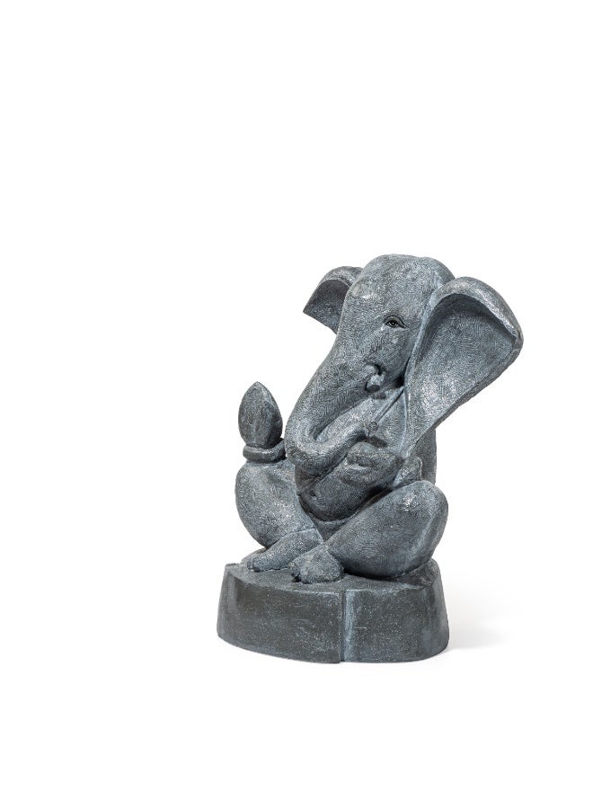 Home Auraa Lord Ganesha Decorative Idol Showpiece | Premium Polyresin Ganesh Statue for Home & Office Décor | Antique Grey Finish | 43 x 25 x 34 CM - Image 2