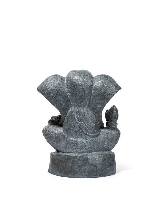 Home Auraa Lord Ganesha Decorative Idol Showpiece | Premium Polyresin Ganesh Statue for Home & Office Décor | Antique Grey Finish | 43 x 25 x 34 CM - Image 3