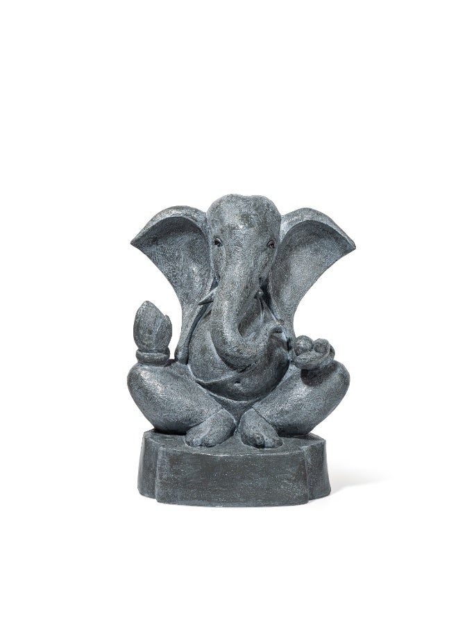 Home Auraa Lord Ganesha Decorative Idol Showpiece | Premium Polyresin Ganesh Statue for Home & Office Décor | Antique Grey Finish | 43 x 25 x 34 CM - Image 4