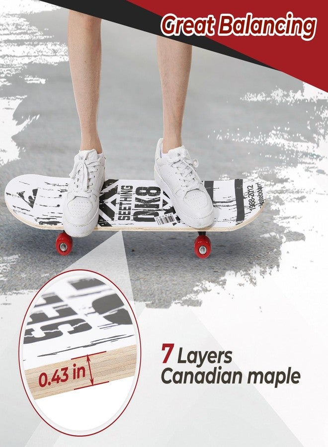 JAOTREL Complete Skateboard for Beginners & Pros | 5” Polished Aluminum Trucks, ABEC5 Bearings, Non-Slip Grip Tape | Graphic Skateboard Deck for Kids, Adults, Men & Women - Image 3