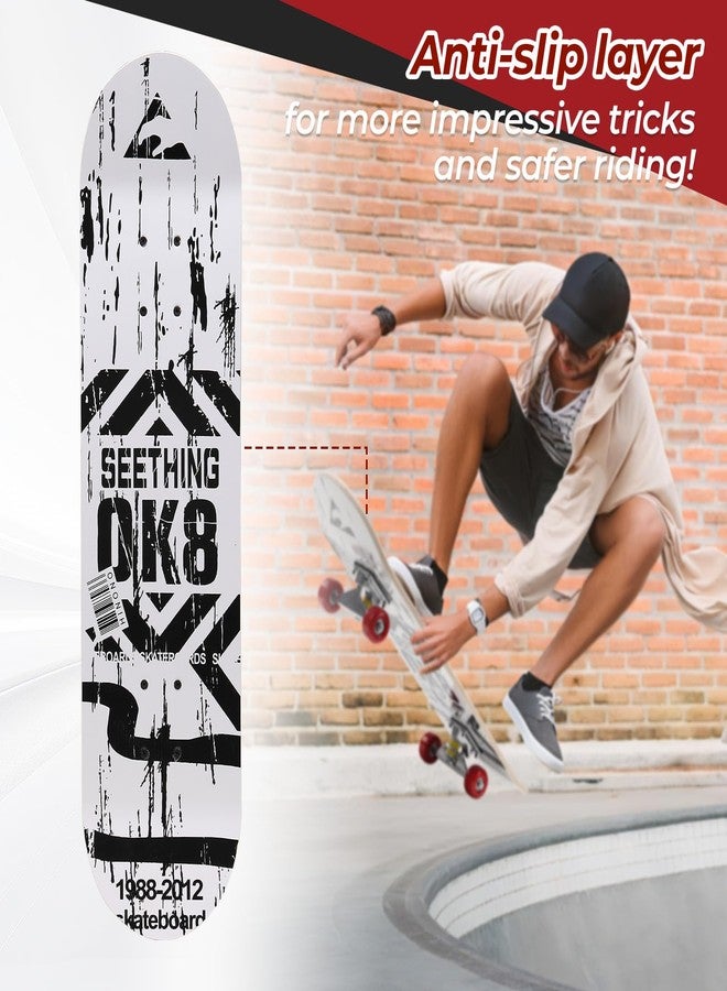 JAOTREL Complete Skateboard for Beginners & Pros | 5” Polished Aluminum Trucks, ABEC5 Bearings, Non-Slip Grip Tape | Graphic Skateboard Deck for Kids, Adults, Men & Women - Image 2
