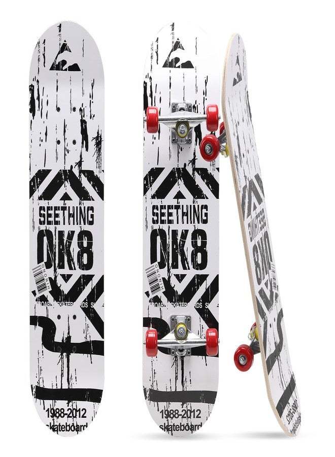 JAOTREL Complete Skateboard for Beginners & Pros | 5” Polished Aluminum Trucks, ABEC5 Bearings, Non-Slip Grip Tape | Graphic Skateboard Deck for Kids, Adults, Men & Women - Image 1