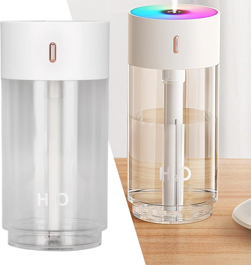 klarako Portable Mini Humidifier, Colorful Light Desktop Humidifier for Office Bedroom - Image 2