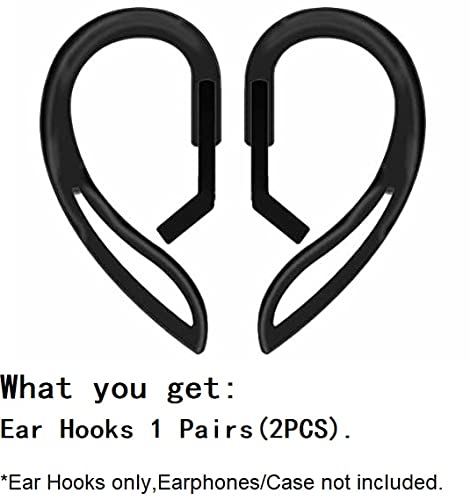 JNSA AirPod Ear Hooks Anti-Slip Anti-Drop Earhooks Compatible with AirPods 3/2 / 1/ Pro,Black - Image 5