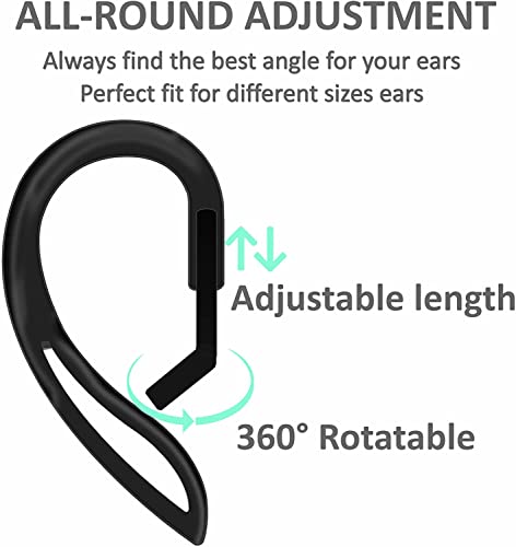 JNSA AirPod Ear Hooks Anti-Slip Anti-Drop Earhooks Compatible with AirPods 3/2 / 1/ Pro,Black - Image 3