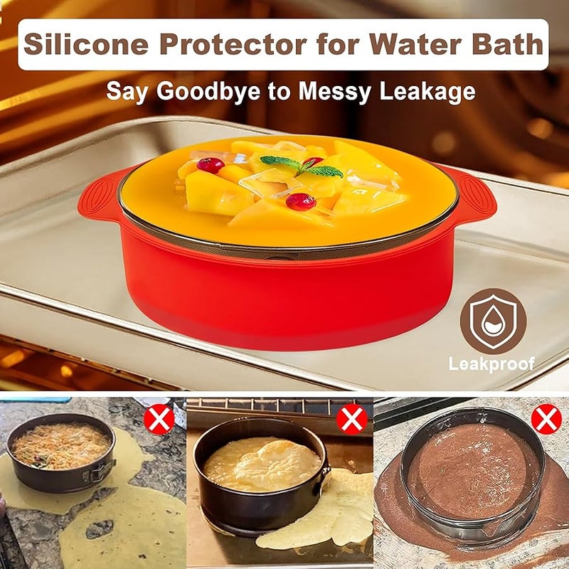 Molgree Springform Pan 9 Inch Nonstick, Leakproof Cheesecake Pan with Protector, Spring Form Pans for Cheesecake, 9 Inch Springform Cake Pans for Baking with Removable Bottom and 50Pcs Parchment Paper - Image 2