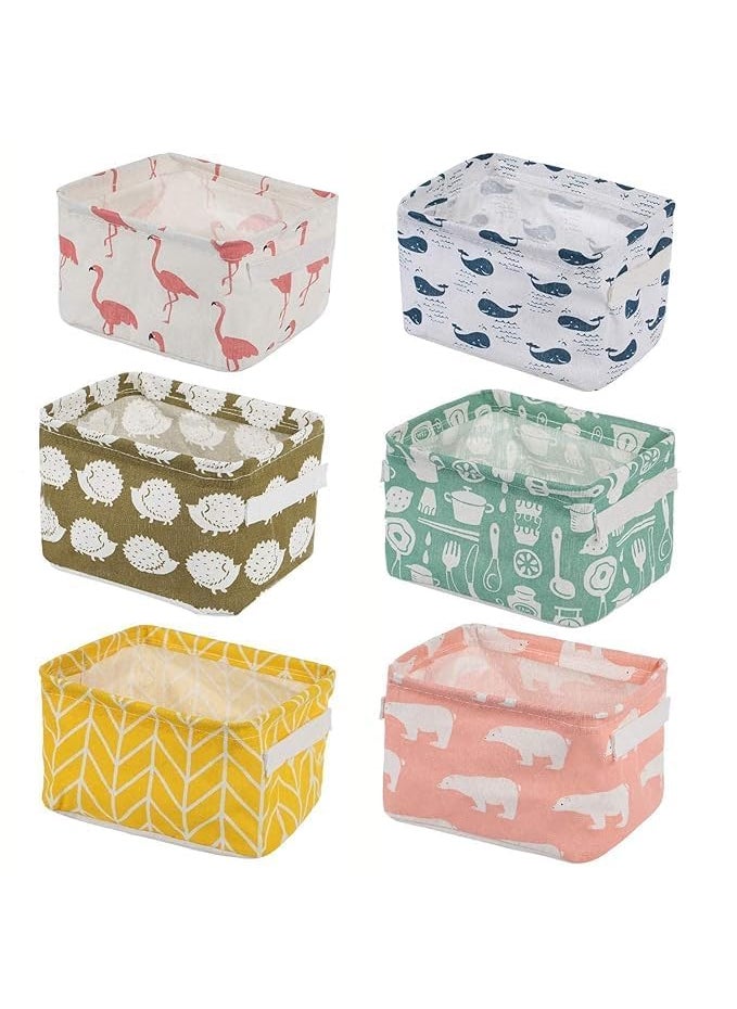 ICOESS ICOESS Foldable Multipurpose Storage Box Small Canvas Fabric Basket for Organizing Storage Box with Handles for Wardrobe Closet and Home Organization Pack Of 3  - Image 1
