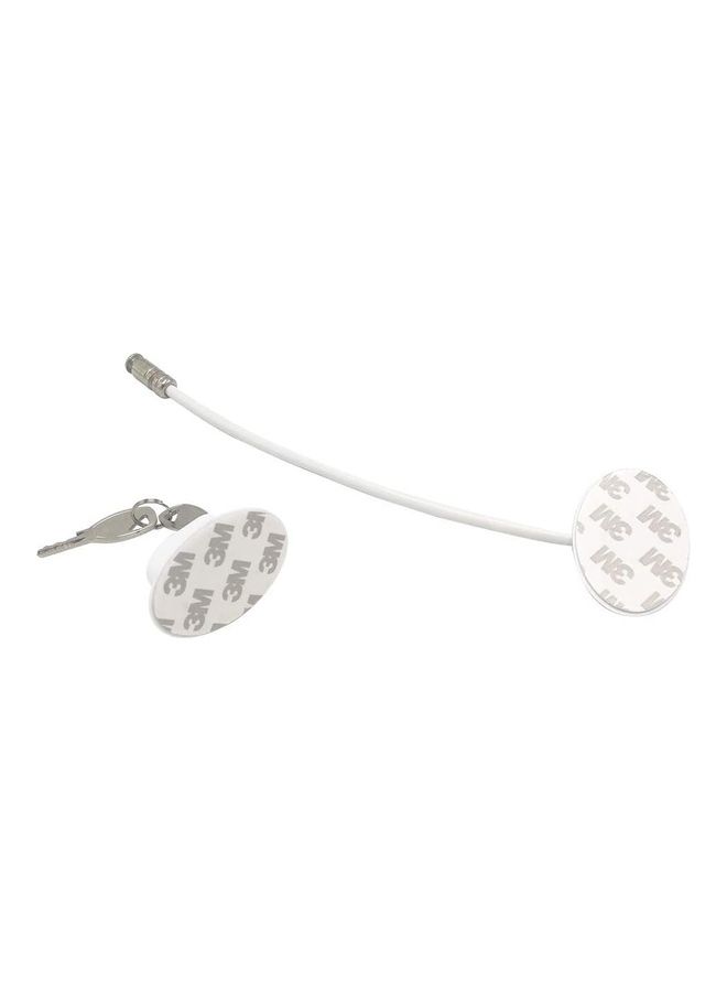 2-Piece Refrigerator Door Lock With 4 Keys White - Image 3