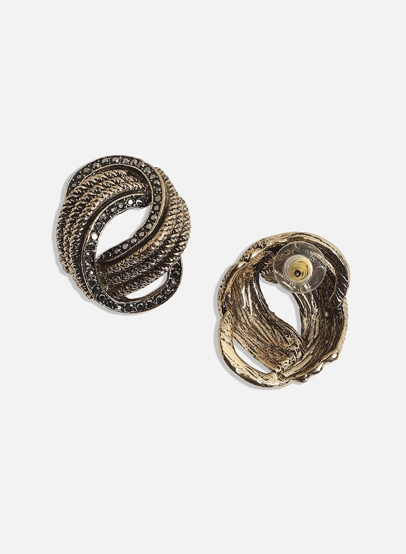 SOHI Twisted Rope Artificial Stud Earring Jewellery
