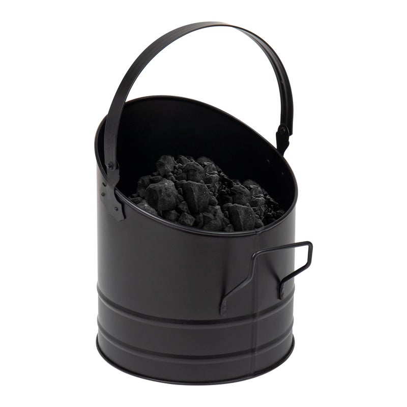 Mind Reader Fireplace Ash Bucket, 6L (1.5 gal) Capacity, Wood Stove, Fireplace Accessories, Metal, 9"L x 9"W x 10.5"H, Black - Image 1