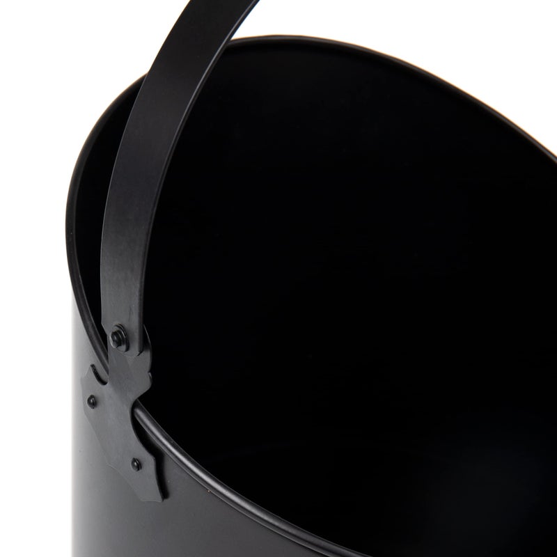Mind Reader Fireplace Ash Bucket, 6L (1.5 gal) Capacity, Wood Stove, Fireplace Accessories, Metal, 9"L x 9"W x 10.5"H, Black - Image 5