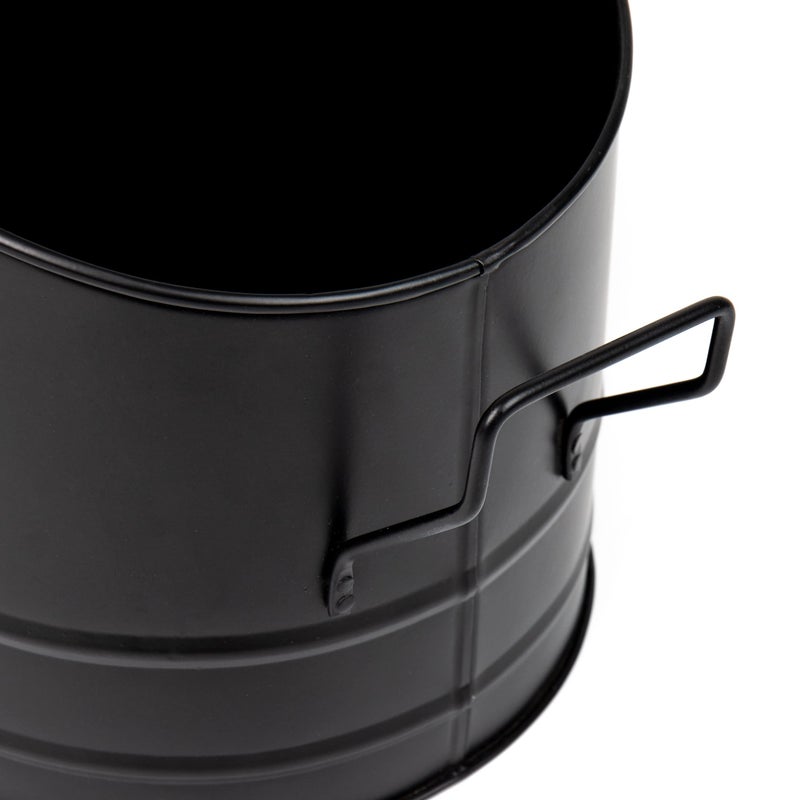Mind Reader Fireplace Ash Bucket, 6L (1.5 gal) Capacity, Wood Stove, Fireplace Accessories, Metal, 9"L x 9"W x 10.5"H, Black - Image 4