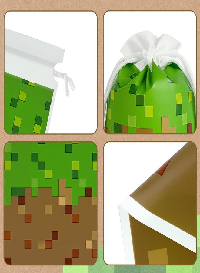 Eylola 48Pcs 7 x 10Inch Pixel Miner Favor Bags Pixel Themed Treat Goodie Bags for Birthday Party Supplies Video Game Party Candy Bag for Kids - Image 5