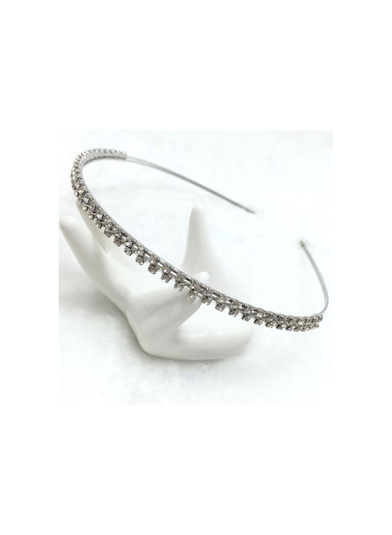 GGOOT 2Pcs Double-layer Rhinestone Hair Hoops Delicate Headdress for  - Image 3