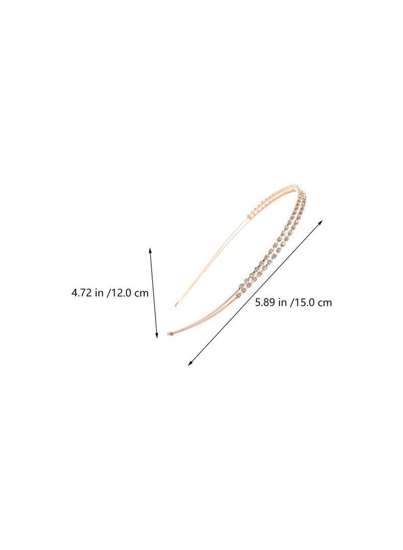 GGOOT 2Pcs Double-layer Rhinestone Hair Hoops Delicate Headdress for  - Image 4
