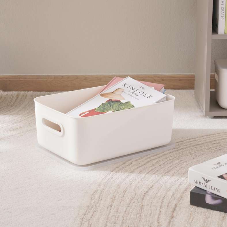 Pan Home Livia Versatile Storage Box with lid 13l 38x27.6x15cm - White