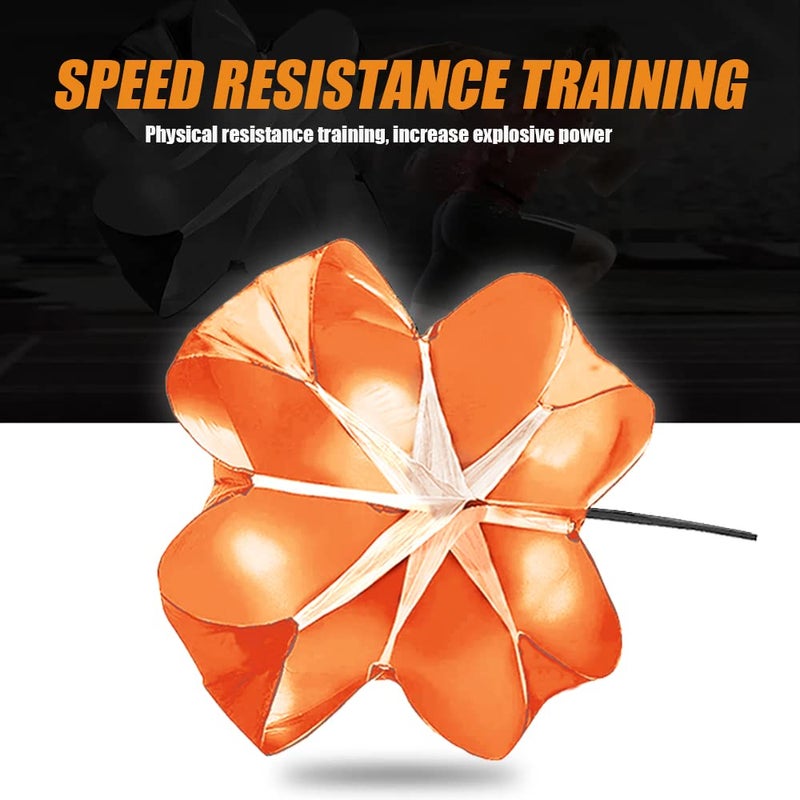 Nusogon Running Speed Training, 56 inch Speed Drills Resistance Parachute Running Sprint Chute Soccer Football Sport Speed Training(Orange) - Image 4
