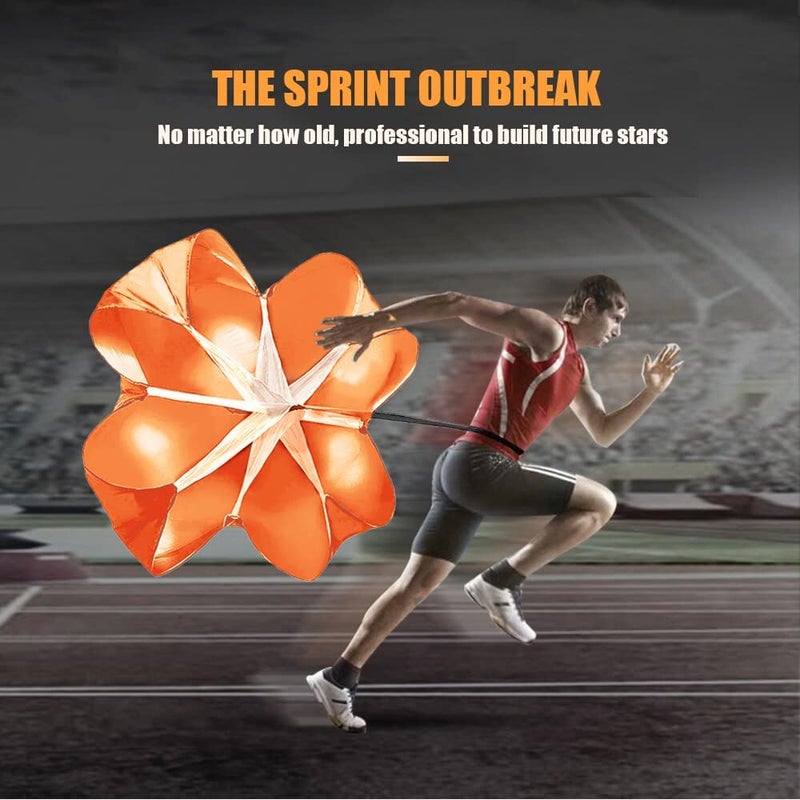 Nusogon Running Speed Training, 56 inch Speed Drills Resistance Parachute Running Sprint Chute Soccer Football Sport Speed Training(Orange) - Image 5